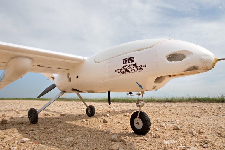 Aircraft Showcasing Words of TEES Center For Autonomous Vehicles &amp; Sensor Systems