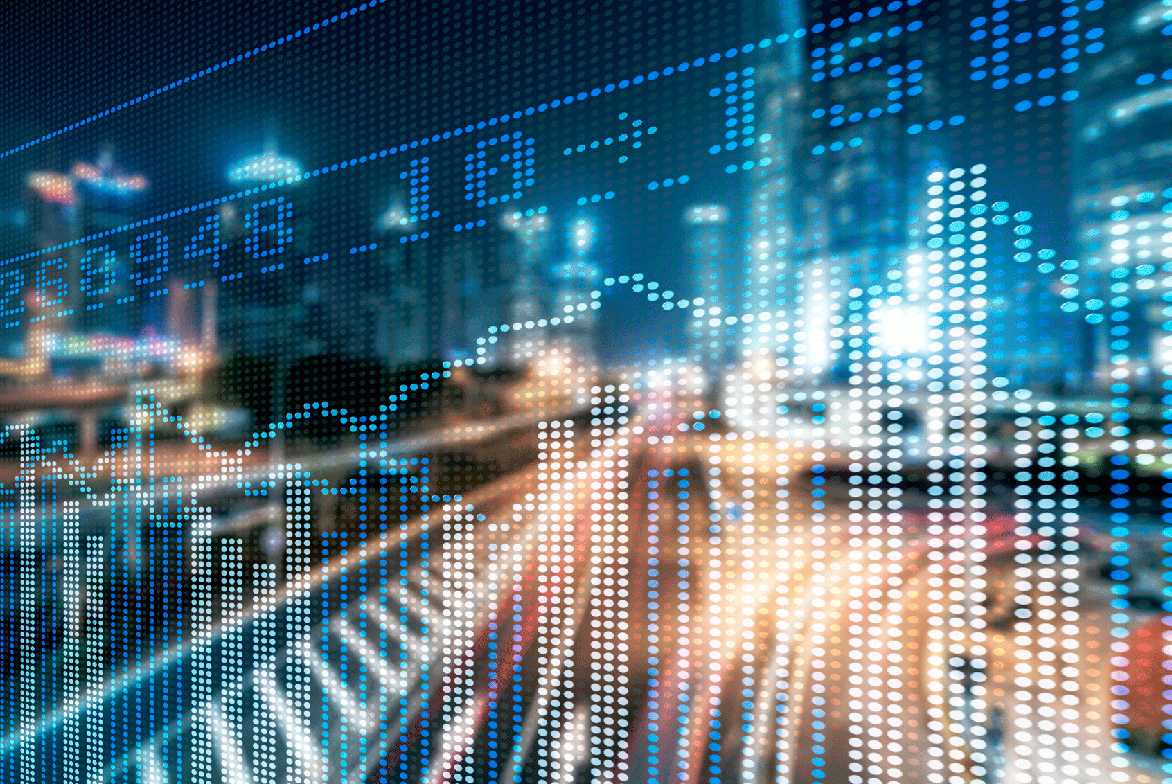 Digital stock market display.