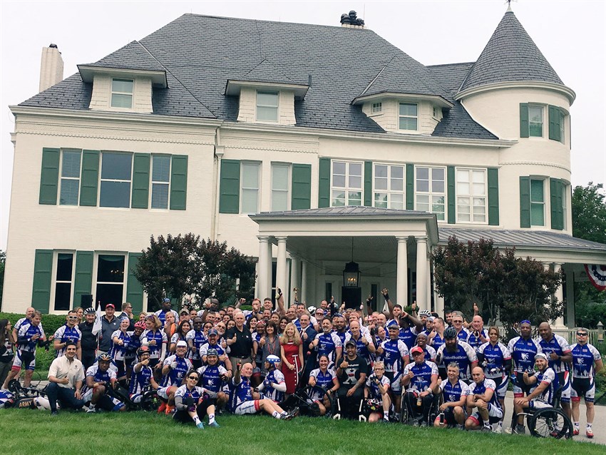 Project Hero Group photo in front of US Vice President Mike Pence's residence. 