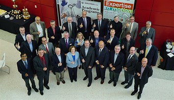 Image of professional individuals taken from an aerial view
