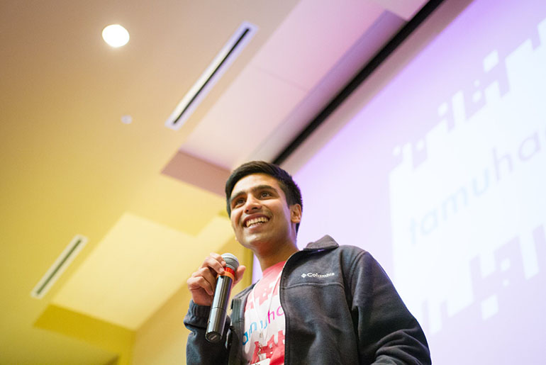 A student giving a presentation about future academic careers