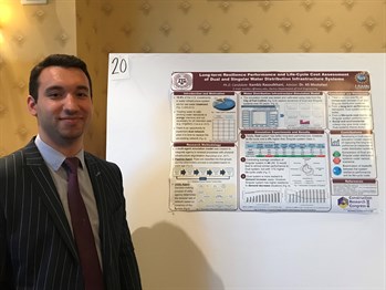 Kambiz Rasoulkhani, a Ph.D student from TAMU with his research presentation