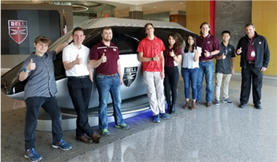 MXET students on an industry field trip to Fort Worth, Texas and to tour Bell Helicopter