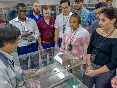Group of NSSPI students in a lab