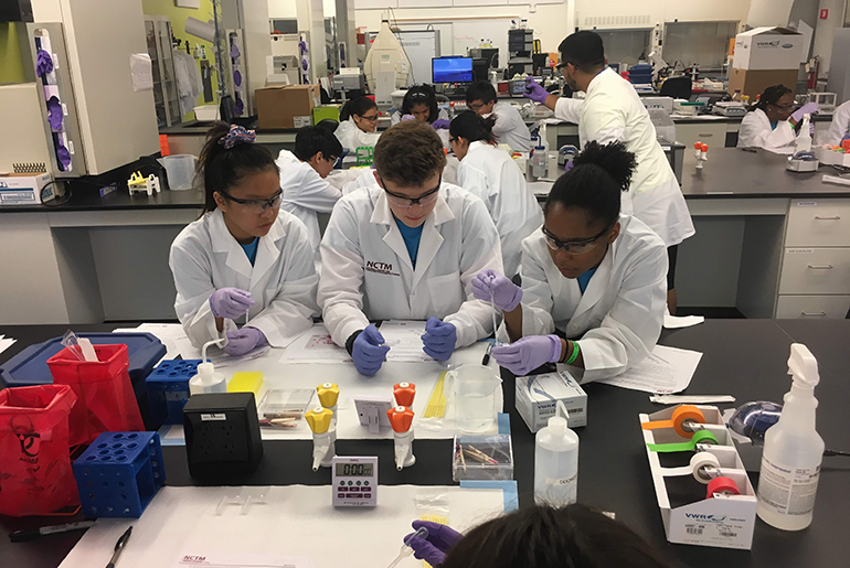 students in a lab
