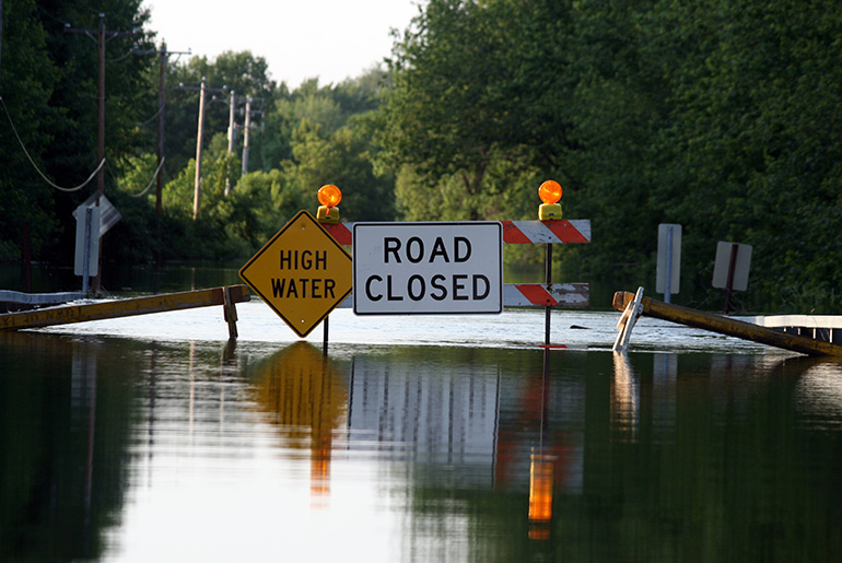 Flooded road