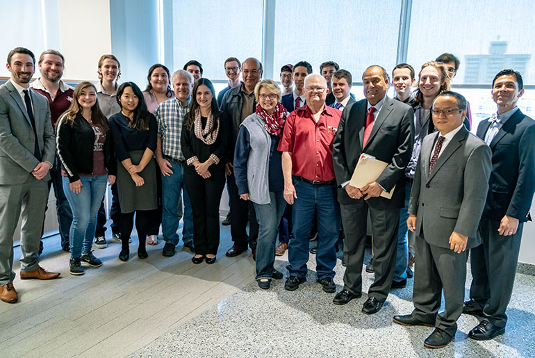 Holly Frost and Kathaleen Wall with students and Texas A&M Engineering Experiment Station leadership