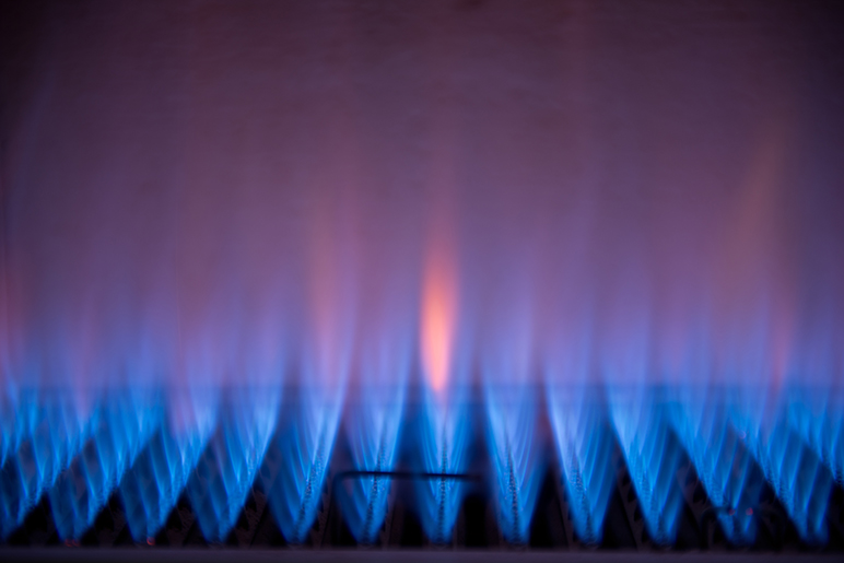 Natural gas flames