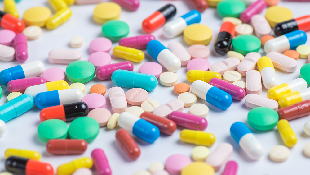 Image of different drugs of different colors.