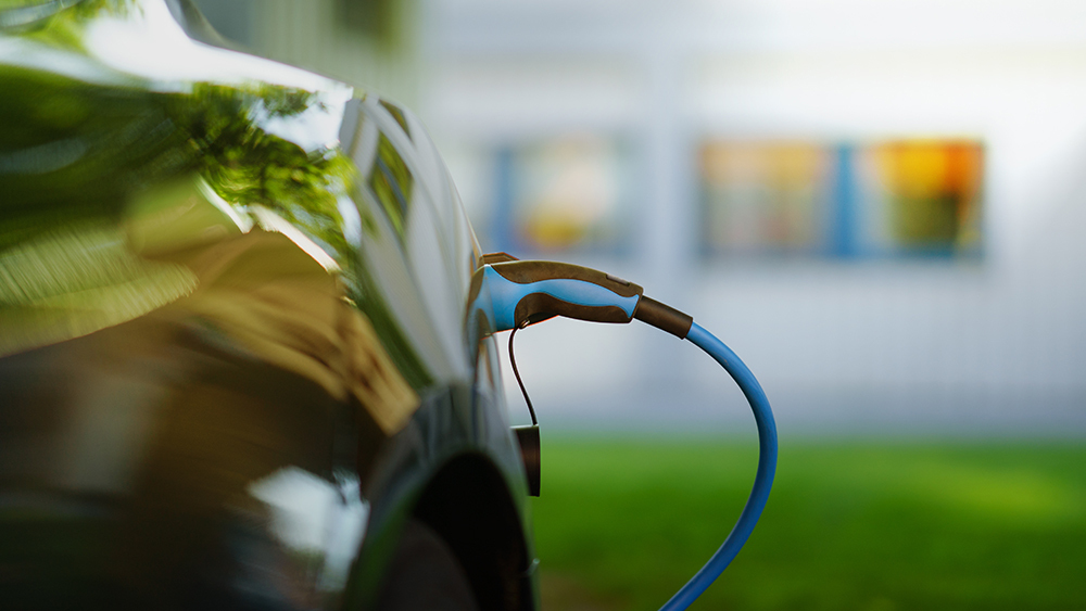 Image of an electric car charging.