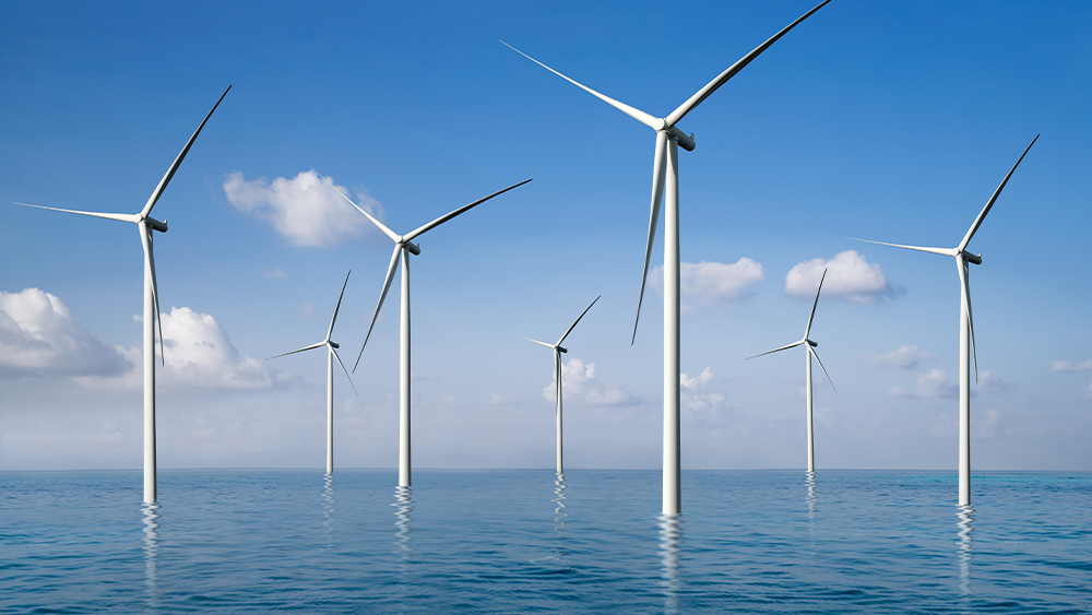 wind turbines in the ocean 
