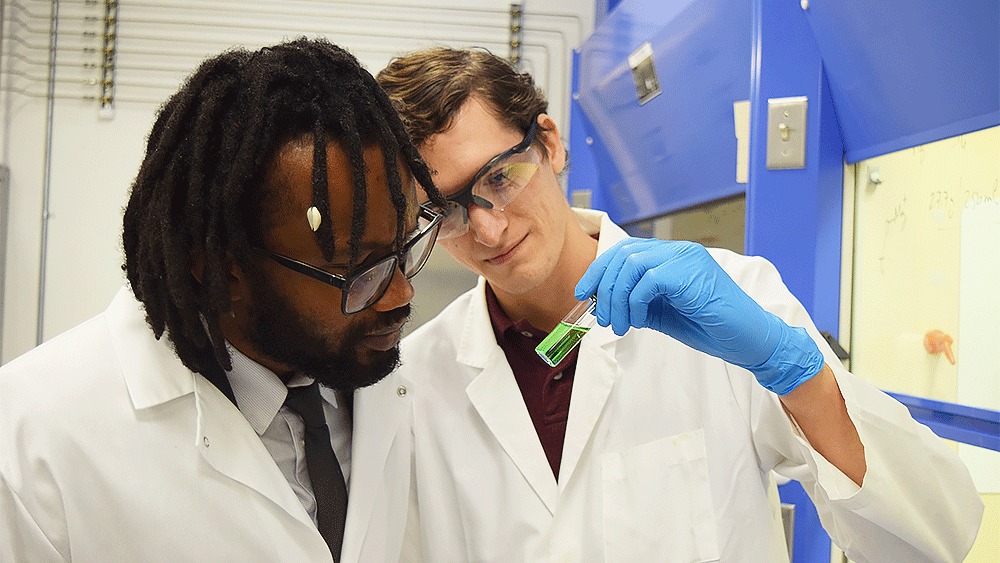 Dr. Abdoulaye Djire, assistant professor, and graduate student Denis Johnson