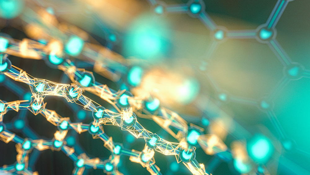 Graphic illustration of molecules bound together.