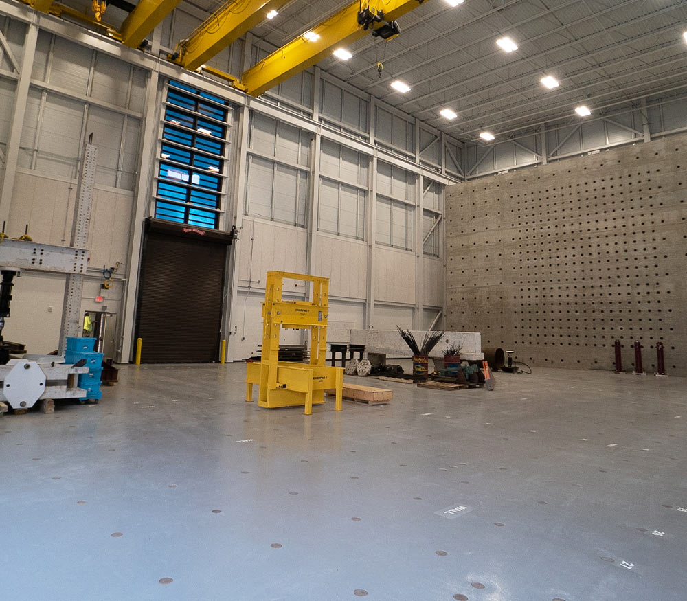 high bay lab area with equipment